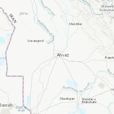 Map showing location of Ahvaz (31.319010, 48.684200)
