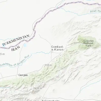 Map showing location of Āq Qāyeh (37.274720, 55.158890)