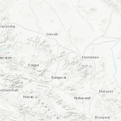 Map showing location of Asadābād (34.782410, 48.120120)