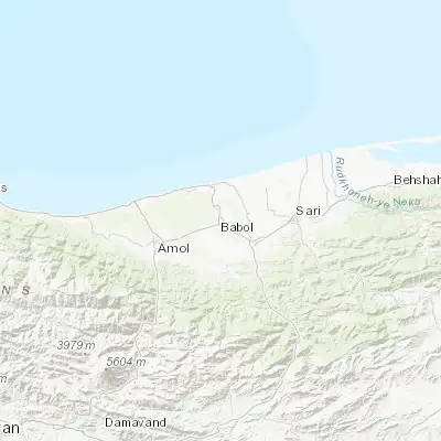 Map showing location of Bābol (36.551020, 52.678600)