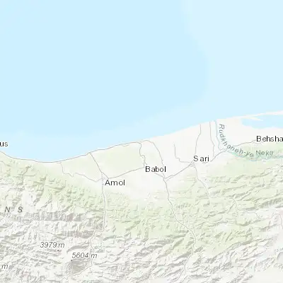 Map showing location of Bābolsar (36.699290, 52.650110)