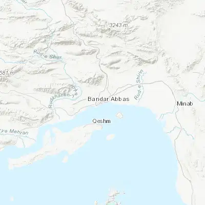 Map showing location of Bandar Abbas (27.186500, 56.280800)