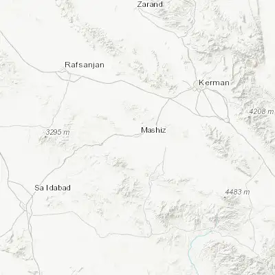 Map showing location of Bardsīr (29.922660, 56.574330)