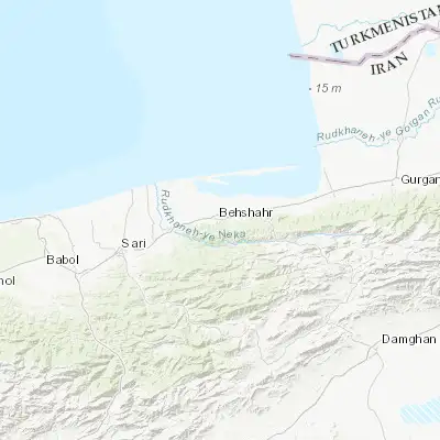 Map showing location of Behshahr (36.692350, 53.552620)
