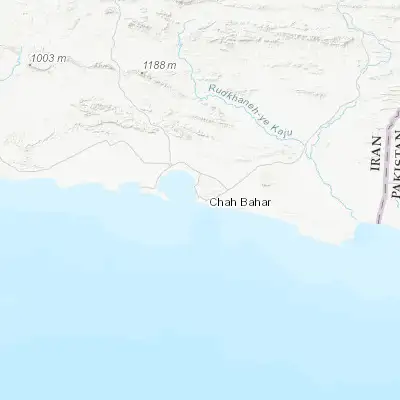 Map showing location of Chabahar (25.291900, 60.643000)
