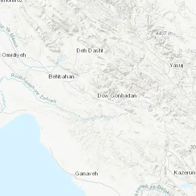 Map showing location of Dogonbadan (30.358600, 50.798100)
