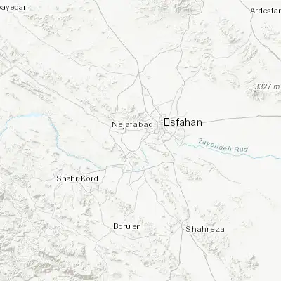 Map showing location of Falāvarjān (32.555300, 51.509730)