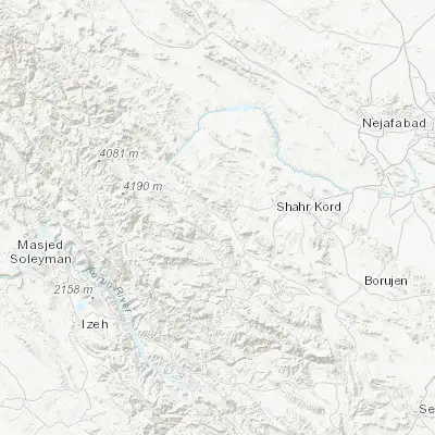 Map showing location of Fārsān (32.256940, 50.560950)