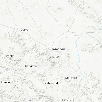 Map showing location of Hamadān (34.799220, 48.514560)