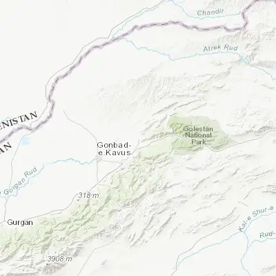 Map showing location of Kalāleh (37.378990, 55.493000)