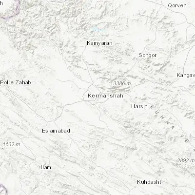 Map showing location of Kermanshah (34.314170, 47.065000)