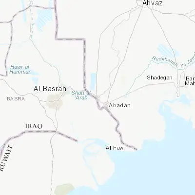 Map showing location of Khorramshahr (30.440790, 48.184280)