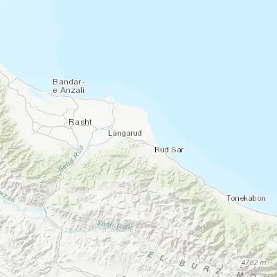 Map showing location of Langarūd (37.195480, 50.152630)