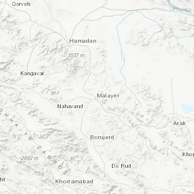 Map showing location of Malāyer (34.301580, 48.821660)