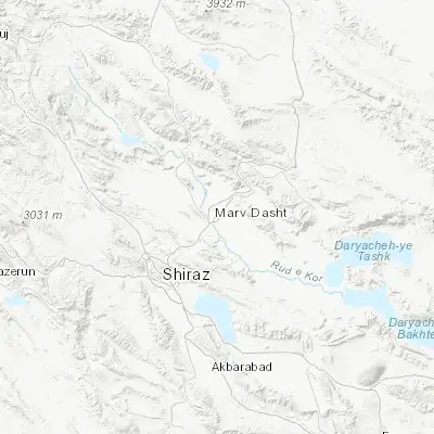 Map showing location of Marvdasht (29.874200, 52.802500)