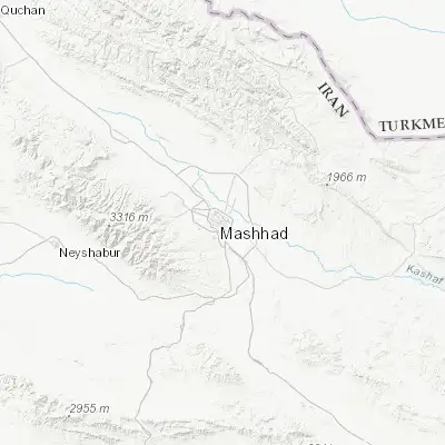 Map showing location of Mashhad (36.298070, 59.605670)