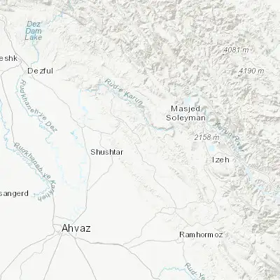 Map showing location of Masjed Soleymān (31.936400, 49.303900)