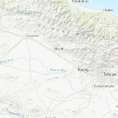 Map showing location of Naz̧arābād (35.954110, 50.606070)