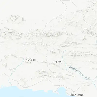 Map showing location of Nīkshahr (26.225800, 60.214300)