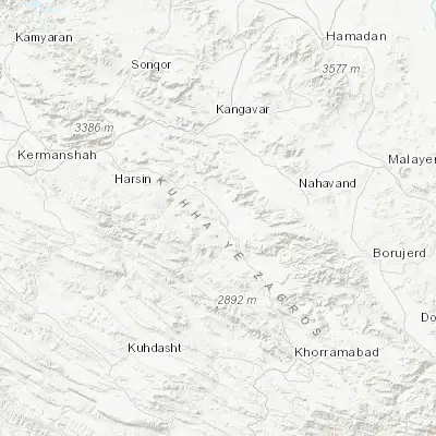 Map showing location of Nūrābād (34.073400, 47.972500)