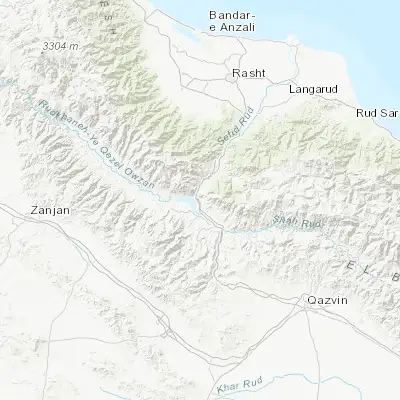 Map showing location of Pādegān-e Manjīl (36.741500, 49.416100)