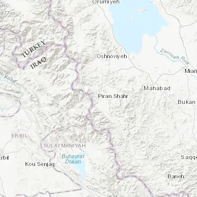 Map showing location of Piranshahr (36.701000, 45.141300)