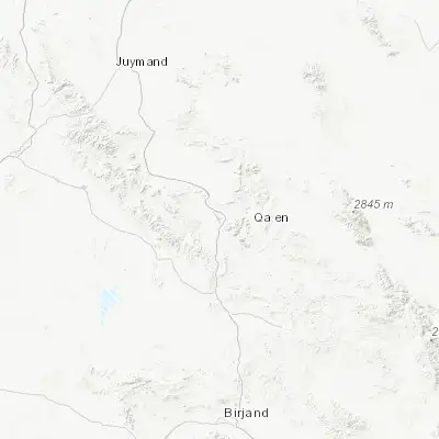 Map showing location of Qā’en (33.726540, 59.184390)