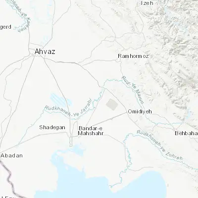 Map showing location of Rāmshīr (30.893150, 49.407870)