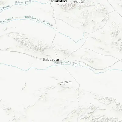 Map showing location of Sabzevar (36.212600, 57.681910)
