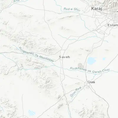 Map showing location of Sāveh (35.021300, 50.356600)