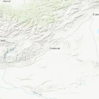 Map showing location of Semnan (35.576910, 53.392050)