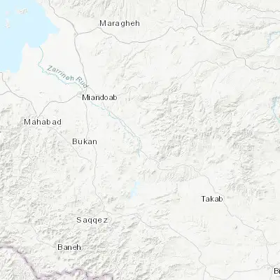 Map showing location of Shāhīn Dezh (36.679300, 46.566900)