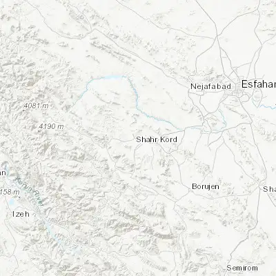 Map showing location of Shahr-e Kord (32.326120, 50.857200)