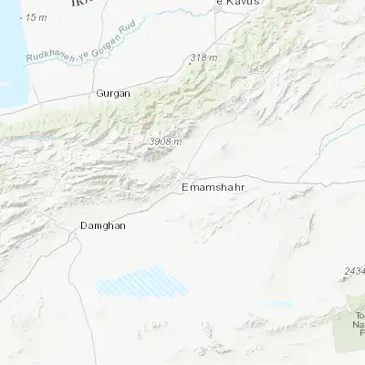 Map showing location of Shahrud (36.418190, 54.976280)