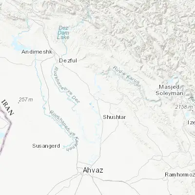 Map showing location of Shūshtar (32.049720, 48.848430)