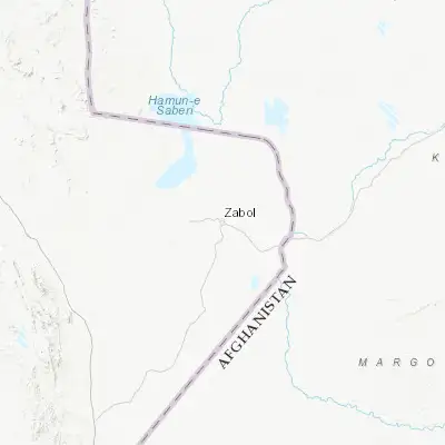 Map showing location of Zābol (31.030600, 61.494900)
