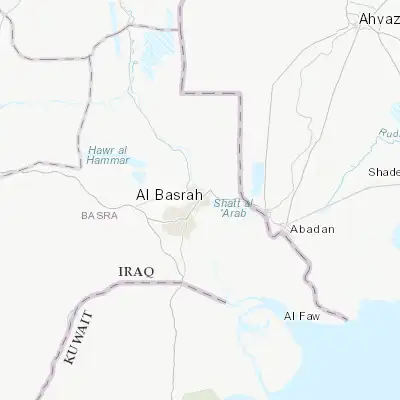 Map showing location of Al Başrah al Qadīmah (30.503160, 47.815070)
