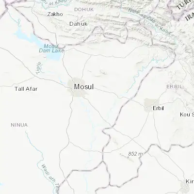 Map showing location of Al-Hamdaniya (36.270930, 43.377580)