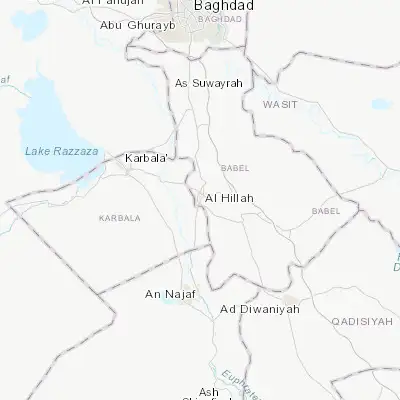 Map showing location of Al Ḩillah (32.463670, 44.419630)