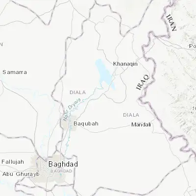 Map showing location of Al Miqdādīyah (33.978610, 44.936940)