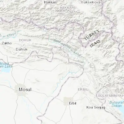 Map showing location of ‘Aqrah (36.760380, 43.894280)