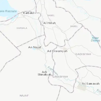 Map showing location of Ash Shāmīyah (31.962570, 44.600750)