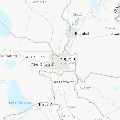 Map showing location of Baghdad (33.340580, 44.400880)