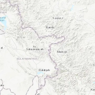Map showing location of Baynjiwayn (35.620540, 45.949080)