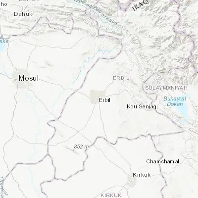 Map showing location of Erbil (36.183330, 44.011930)