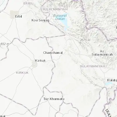 Map showing location of Jamjamāl (35.533560, 44.834300)
