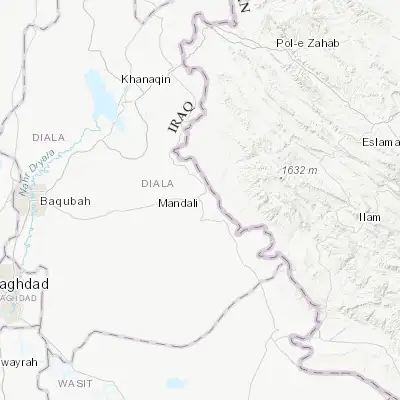 Map showing location of Mandalī (33.748100, 45.555030)