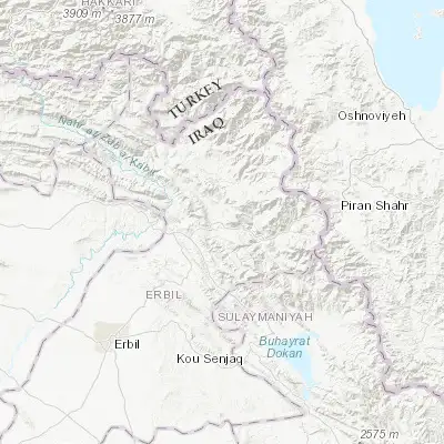 Map showing location of Soran (36.653200, 44.544070)