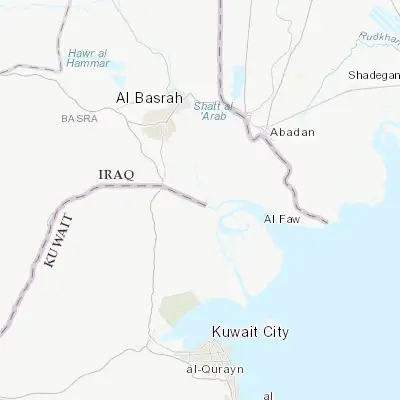 Map showing location of Umm Qaşr (30.036200, 47.919510)