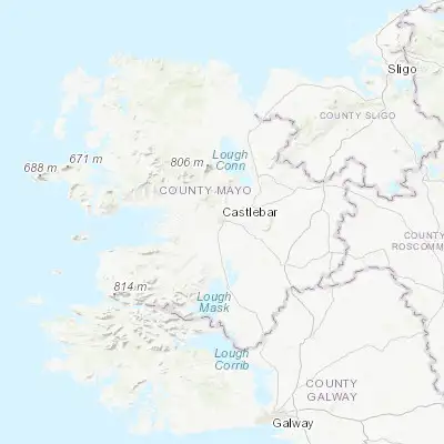Map showing location of Castlebar (53.850000, -9.300000)